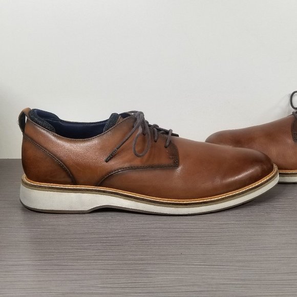 Cole Haan Osborn Plain Toe Derby, British Tan Leather / Ivory, Mens Size 11 M - Picture 7 of 10